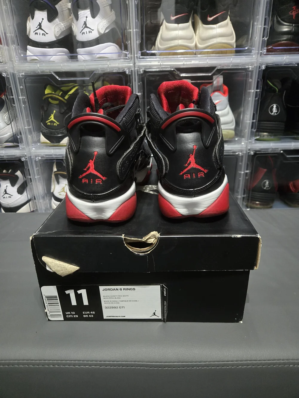 Mens Nike Air Jordan 6 Rings (Size 11) Black & Red